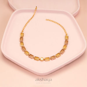 Gold Bangle with Precious Stone