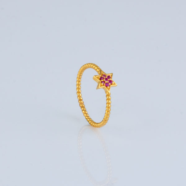 Gold Ladies Ring with Stone