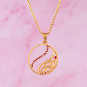 Women Gold Pendant with Stone