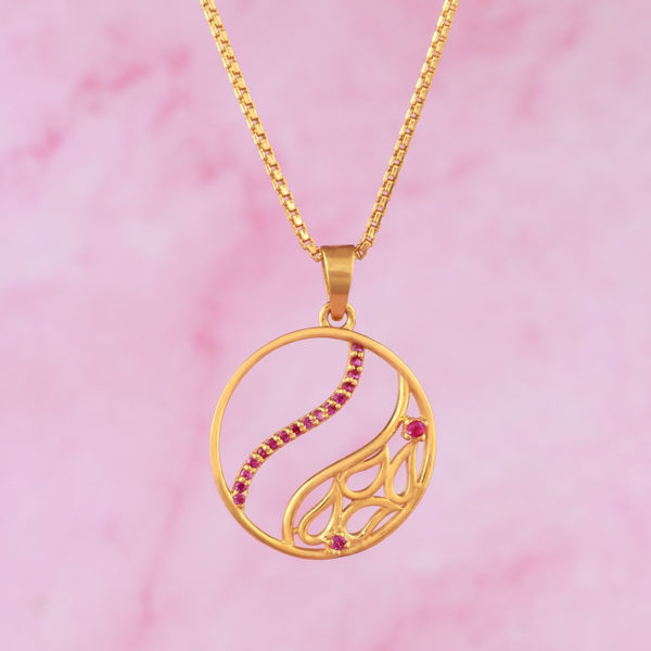 Women Gold Pendant with Stone