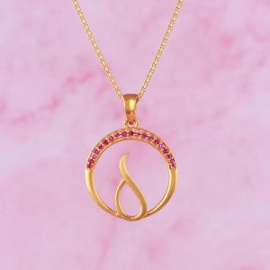 Women Gold Pendant with Stone