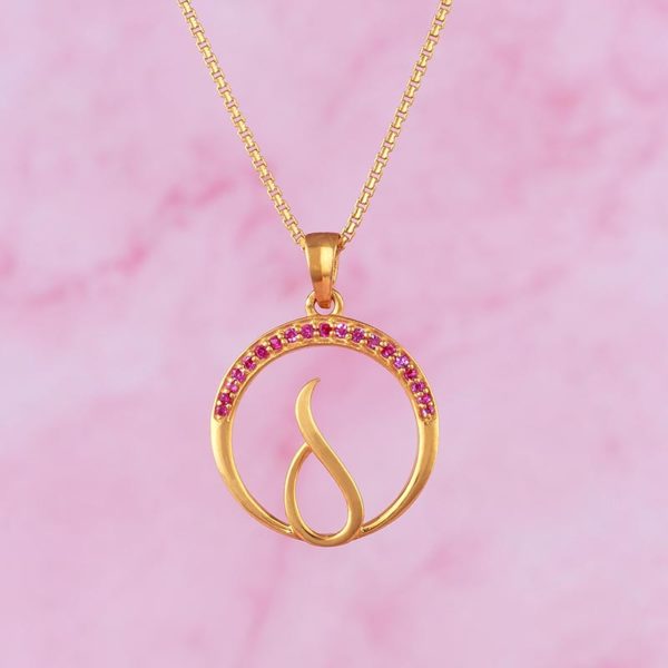 Women Gold Pendant with Stone