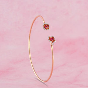 Diamond Bangle Bracelet with Stone