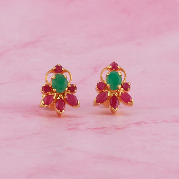 Gold Earring with Stone