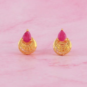 Gold Earring with Stone