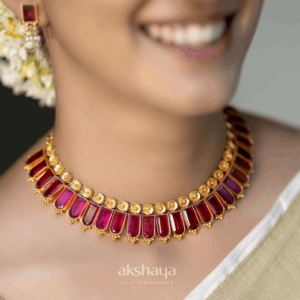 Gold Necklace with Precious Stone