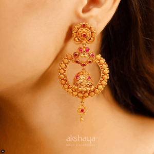 Gold Earring with Stone
