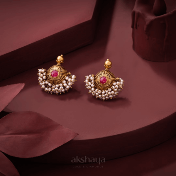Gold Stud with Stone