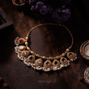 Gold Necklace with Precious Stone