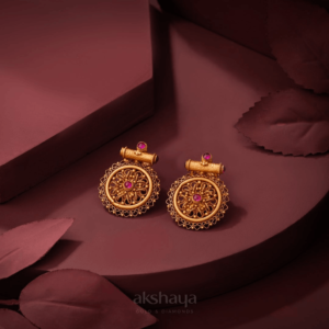 Gold Stud Earring with Stone