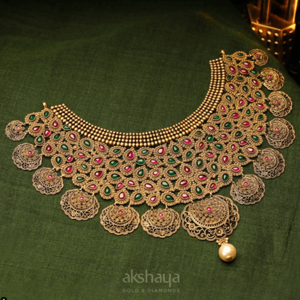 Gold Necklace with Stone
