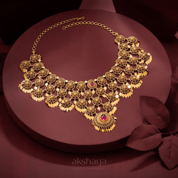 Gold Necklace with Stone