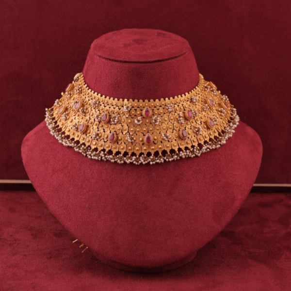 Gold Necklace with Stone