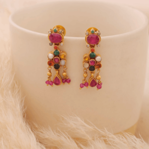 Gold Earring with Stone