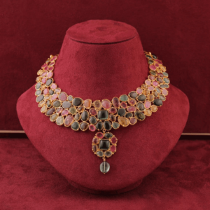 Gold Necklace with Stone