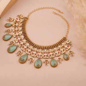 Gold Necklace with Stone