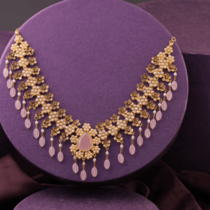 Gold Necklace with Stone