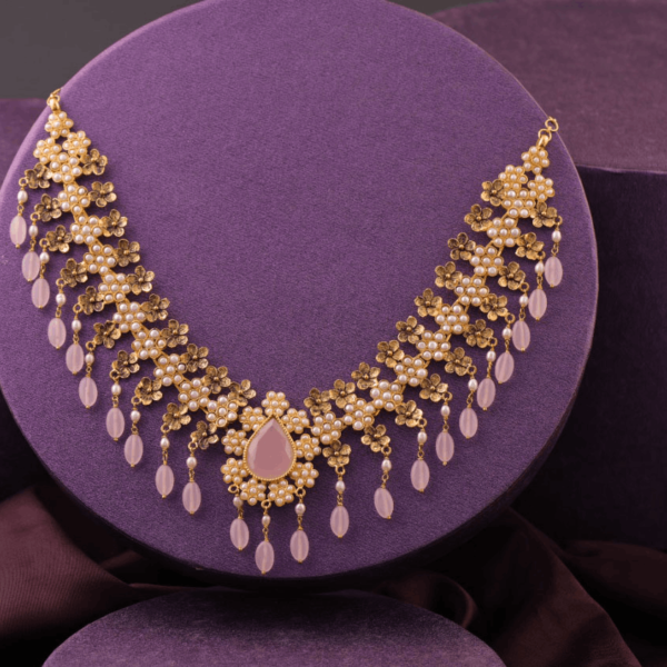 Gold Necklace with Stone