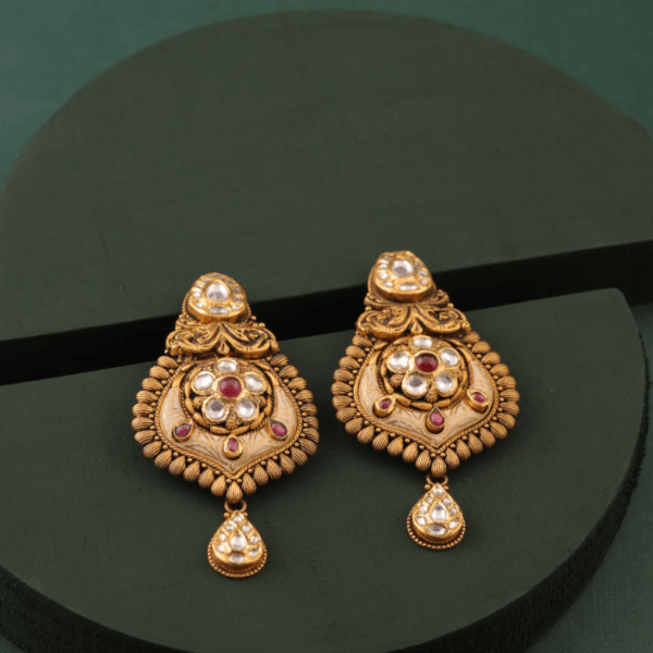 Gold Earring with Stone