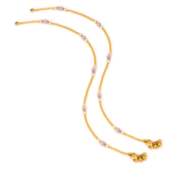 Gold Anklet with Stone