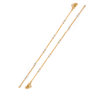 Gold Anklet with Stone