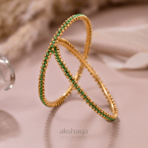 Gold Bangle with Stone