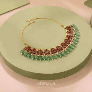 Gold Necklace with Precious Stone