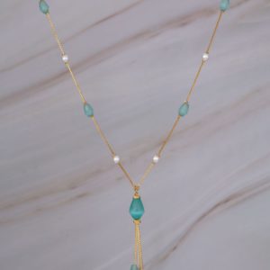 Gold Necklace with Stone Gold Necklace with Stone