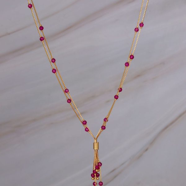 Gold Necklace with Stone