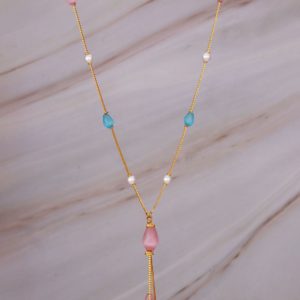 Gold Necklace with Stone Gold Necklace with Stone