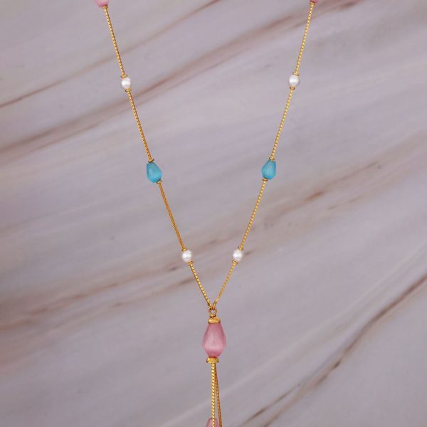 Gold Necklace with Stone