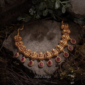 Gold Necklace with Stone