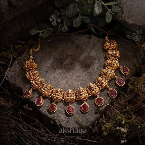 Gold Necklace with Stone