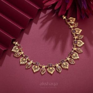 Gold Necklace with Precious Stone