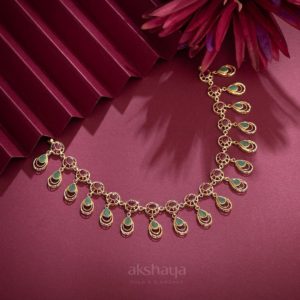 Gold Necklace with Precious Stone