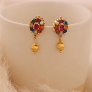 Gold Earring with Stone