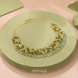 Gold Necklace with Precious Stone